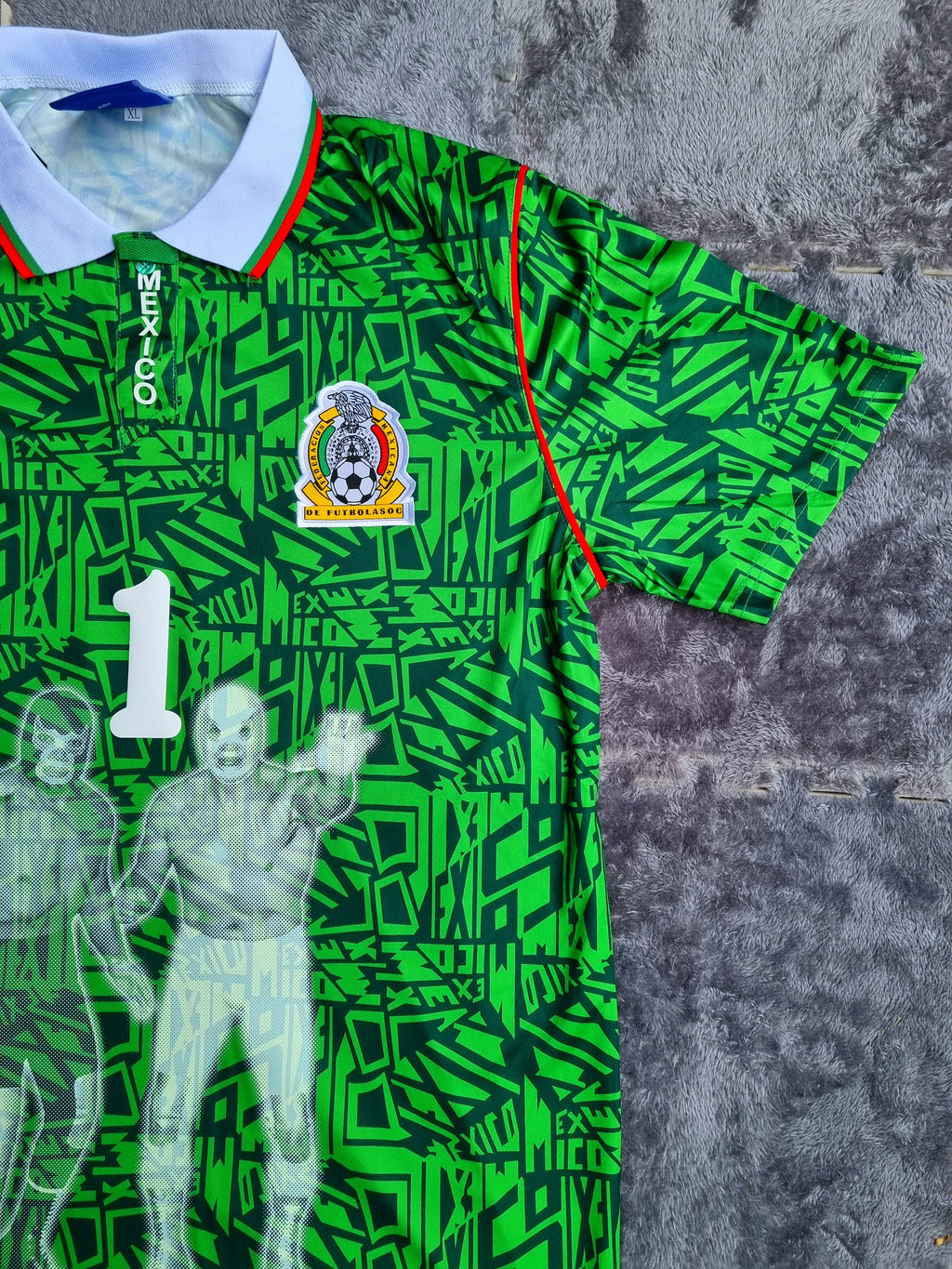 JERSEY RETRO SELECCIÓN MEXICANA 94 X EL SANTO Y BLUE DEMON