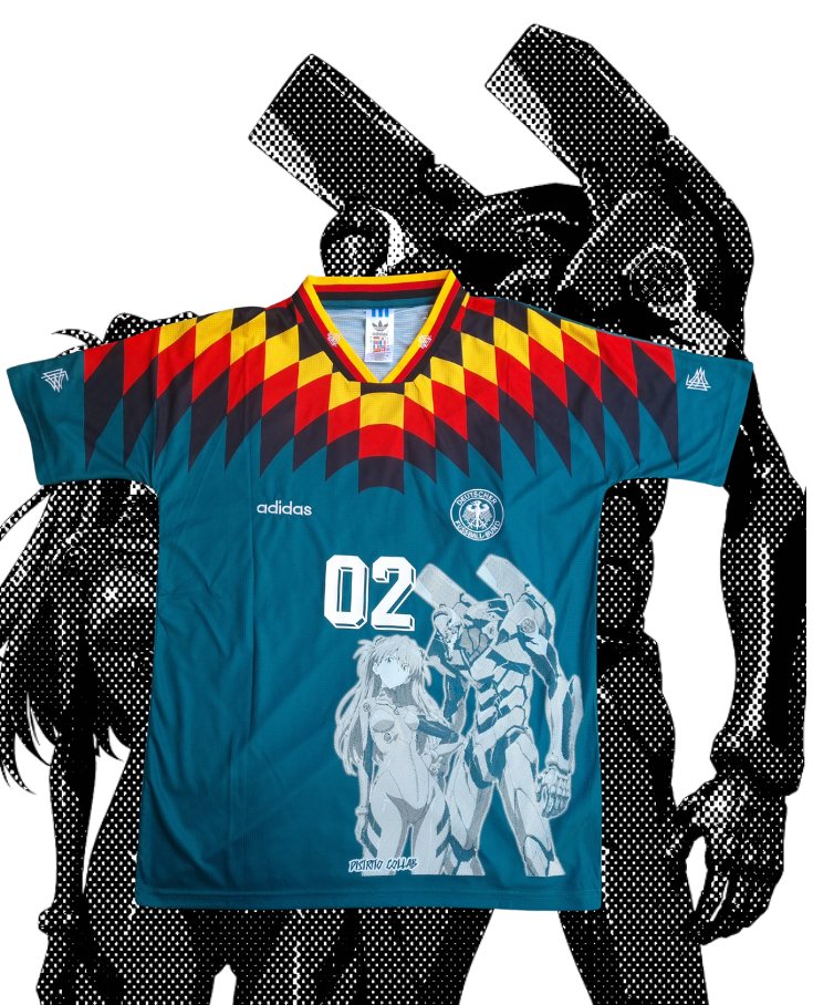 JERSEY RETRO SELECCION DE ALEMANIA 1994 X EVANGELION ASUKA EVANGELION