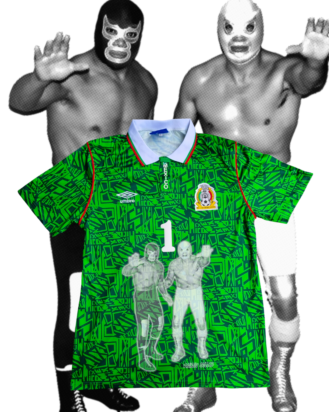 JERSEY RETRO SELECCIÓN MEXICANA 94 X EL SANTO Y BLUE DEMON