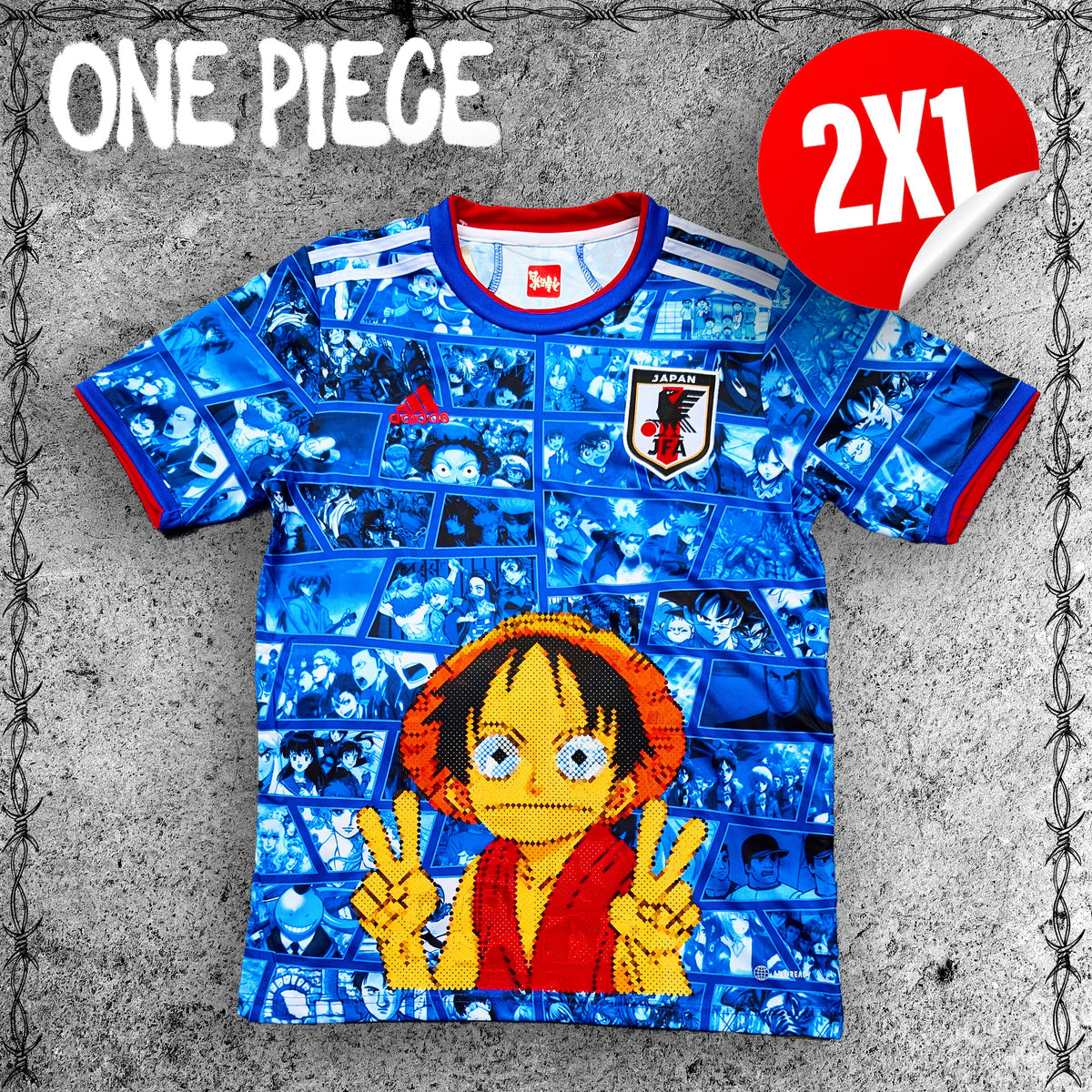 JERSEY RETRO SELECCIÓN DE JAPÓN ANIME X ONE PIECE