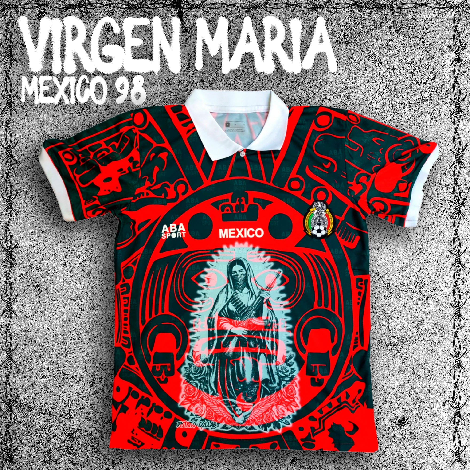 JERSEY RETRO SELECCIÓN MEXICANA 98 X VIRGEN MARÍA